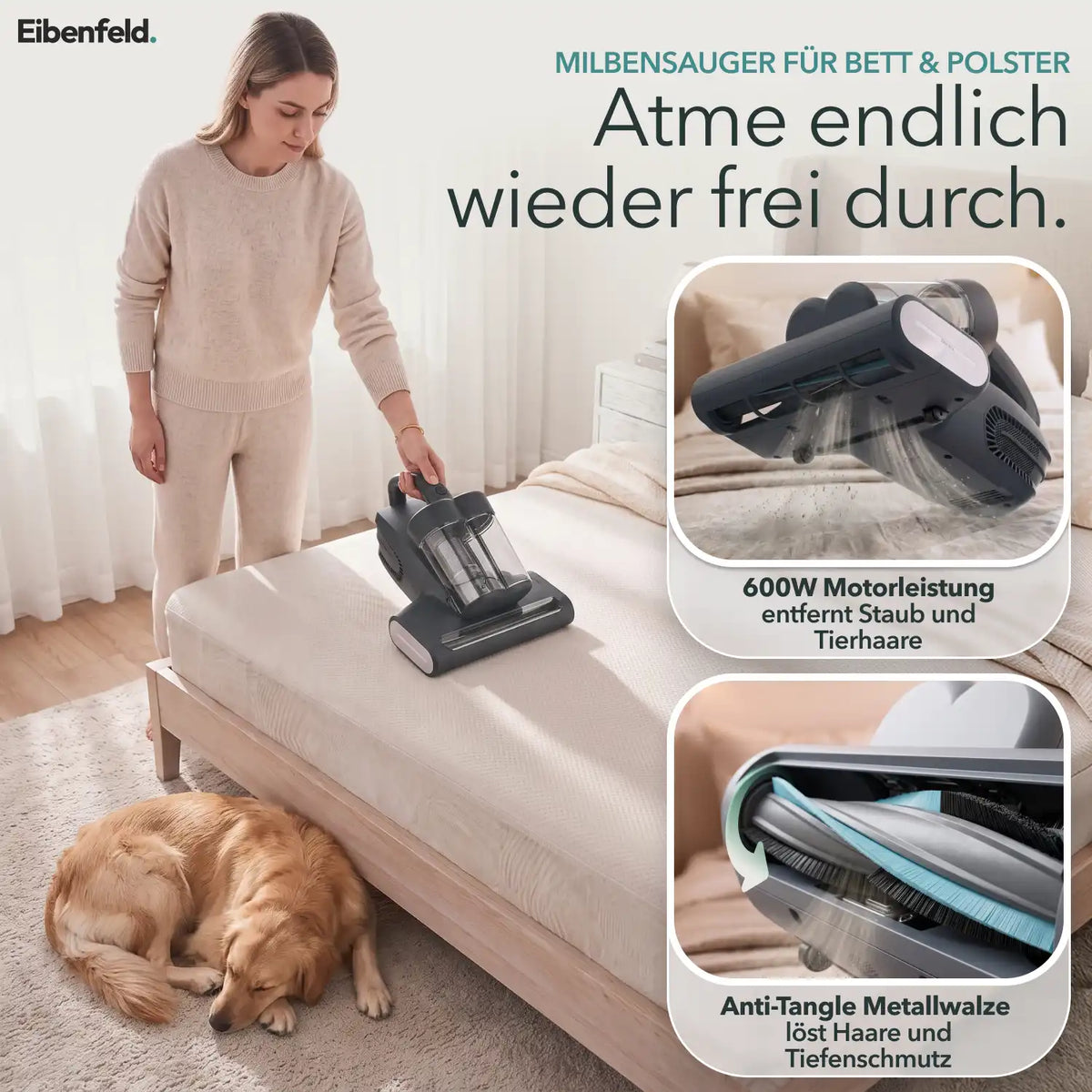 Milbensauger M500 mit Dual-Cup Technologie